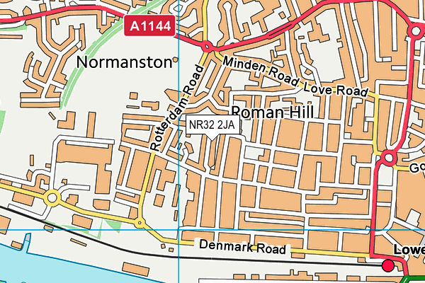 NR32 2JA map - OS VectorMap District (Ordnance Survey)