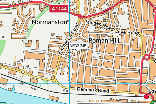 NR32 2JB map - OS VectorMap District (Ordnance Survey)