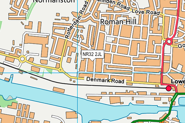 NR32 2JL map - OS VectorMap District (Ordnance Survey)