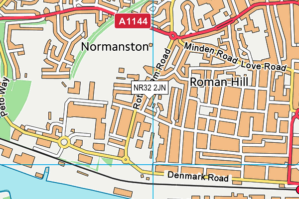 NR32 2JN map - OS VectorMap District (Ordnance Survey)