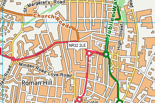 NR32 2LE map - OS VectorMap District (Ordnance Survey)