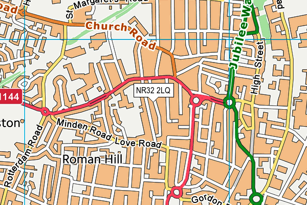 NR32 2LQ map - OS VectorMap District (Ordnance Survey)