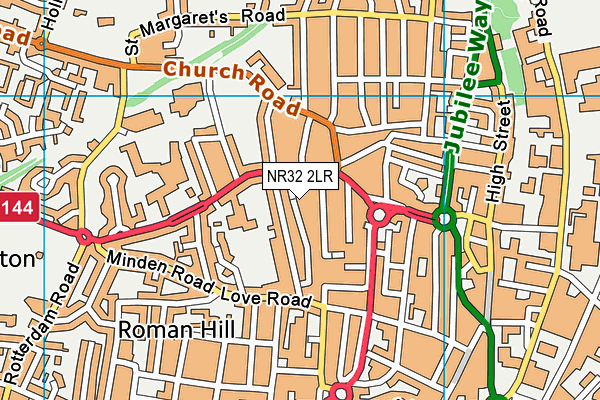 NR32 2LR map - OS VectorMap District (Ordnance Survey)