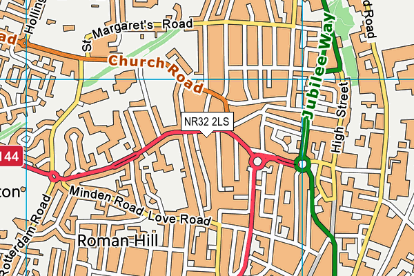 NR32 2LS map - OS VectorMap District (Ordnance Survey)