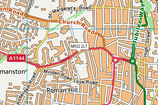 NR32 2LT map - OS VectorMap District (Ordnance Survey)