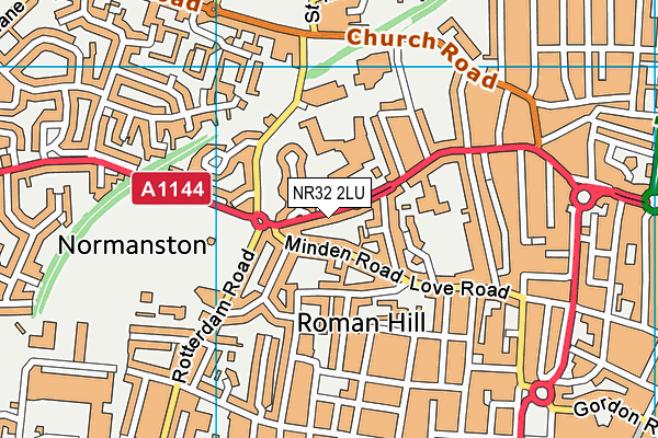 NR32 2LU map - OS VectorMap District (Ordnance Survey)