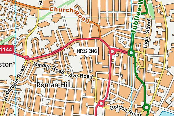 NR32 2NG map - OS VectorMap District (Ordnance Survey)