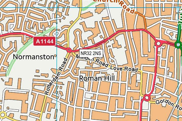 NR32 2NS map - OS VectorMap District (Ordnance Survey)