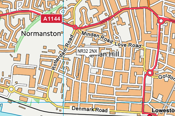 Roman Hill Primary School map (NR32 2NX) - OS VectorMap District (Ordnance Survey)