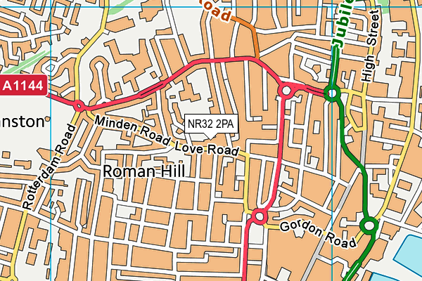 Lowestoft Town Fc map (NR32 2PA) - OS VectorMap District (Ordnance Survey)