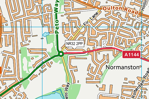 NR32 2PP map - OS VectorMap District (Ordnance Survey)