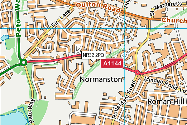 NR32 2PQ map - OS VectorMap District (Ordnance Survey)