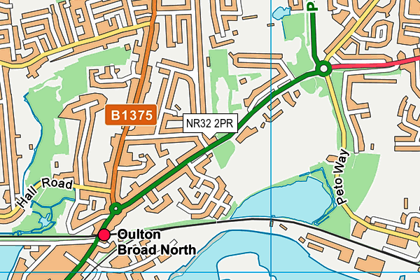 NR32 2PR map - OS VectorMap District (Ordnance Survey)