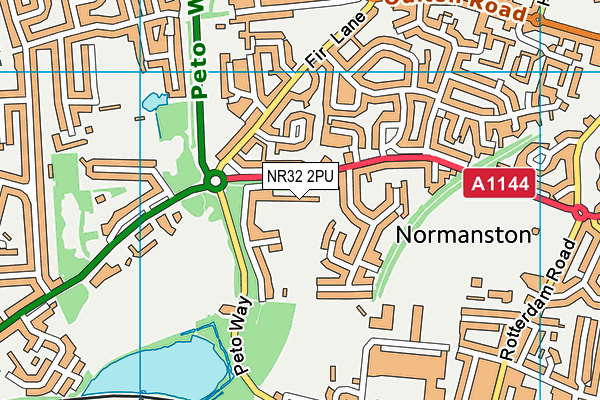 NR32 2PU map - OS VectorMap District (Ordnance Survey)