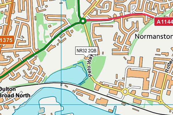 Normanston Park map (NR32 2QB) - OS VectorMap District (Ordnance Survey)