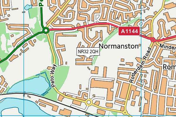 NR32 2QH map - OS VectorMap District (Ordnance Survey)
