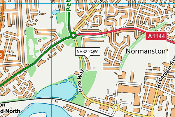 NR32 2QW map - OS VectorMap District (Ordnance Survey)