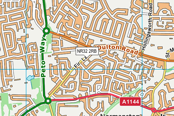 NR32 2RB map - OS VectorMap District (Ordnance Survey)