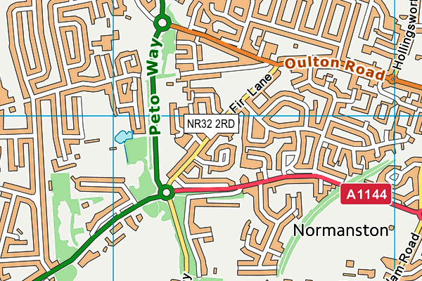 NR32 2RD map - OS VectorMap District (Ordnance Survey)