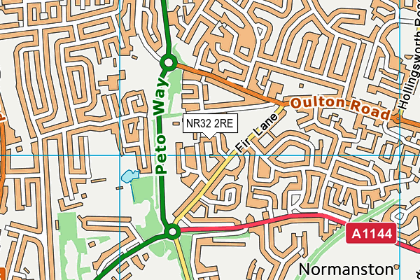 NR32 2RE map - OS VectorMap District (Ordnance Survey)