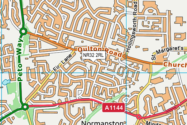 NR32 2RL map - OS VectorMap District (Ordnance Survey)