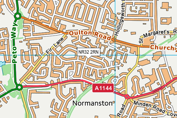 NR32 2RN map - OS VectorMap District (Ordnance Survey)