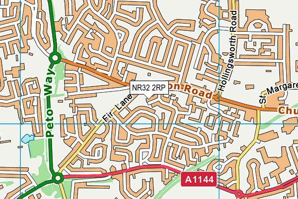 NR32 2RP map - OS VectorMap District (Ordnance Survey)