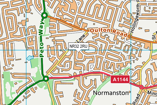 NR32 2RU map - OS VectorMap District (Ordnance Survey)