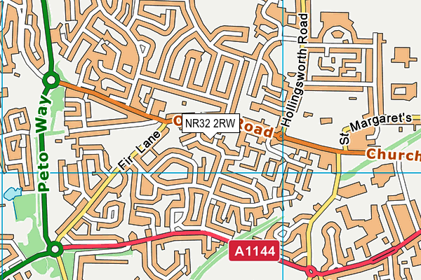 NR32 2RW map - OS VectorMap District (Ordnance Survey)