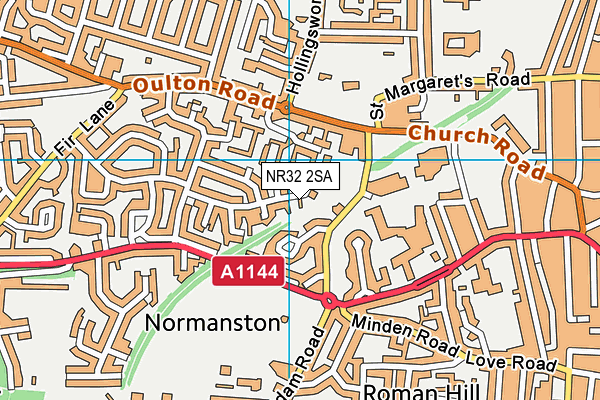 NR32 2SA map - OS VectorMap District (Ordnance Survey)