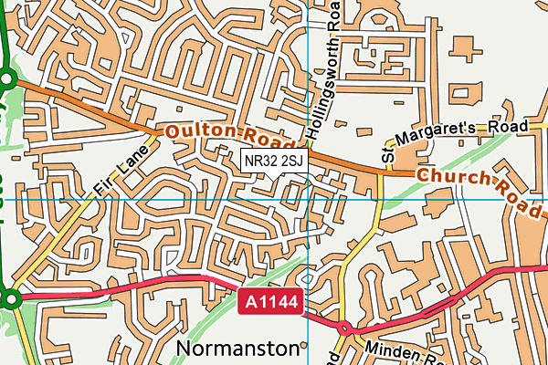 NR32 2SJ map - OS VectorMap District (Ordnance Survey)