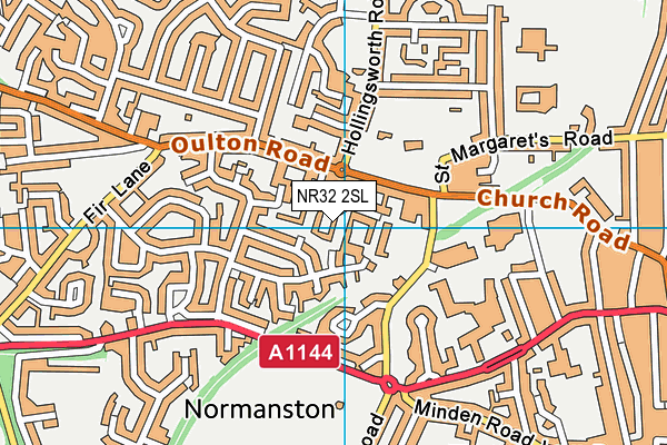 NR32 2SL map - OS VectorMap District (Ordnance Survey)