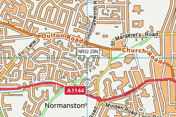 NR32 2SN map - OS VectorMap District (Ordnance Survey)