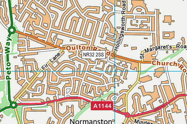 NR32 2SS map - OS VectorMap District (Ordnance Survey)