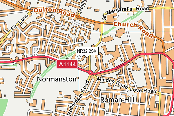 NR32 2SX map - OS VectorMap District (Ordnance Survey)