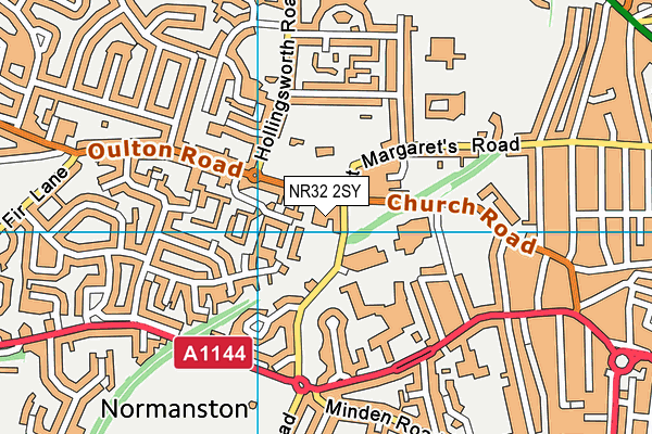 NR32 2SY map - OS VectorMap District (Ordnance Survey)