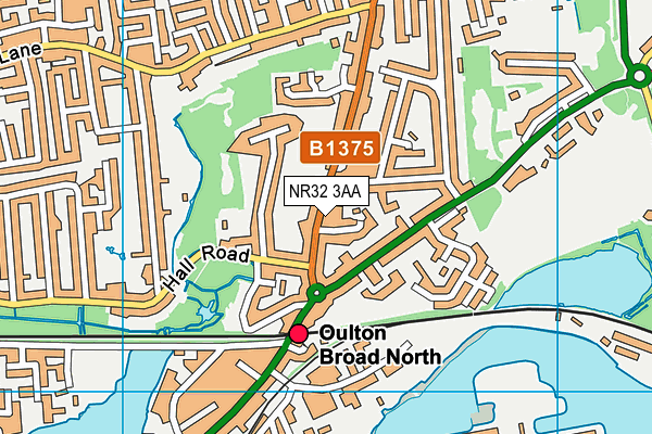 NR32 3AA map - OS VectorMap District (Ordnance Survey)