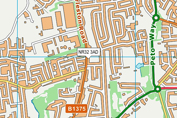 NR32 3AD map - OS VectorMap District (Ordnance Survey)