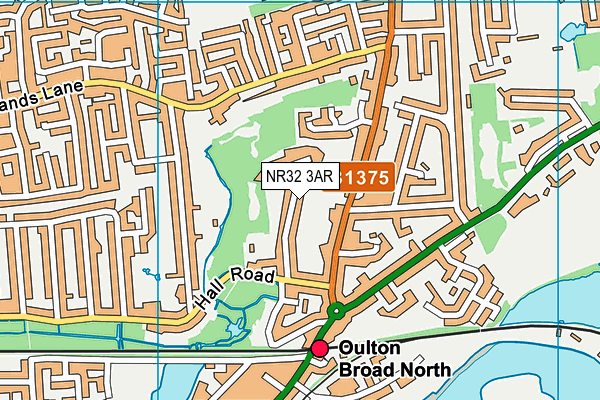 NR32 3AR map - OS VectorMap District (Ordnance Survey)
