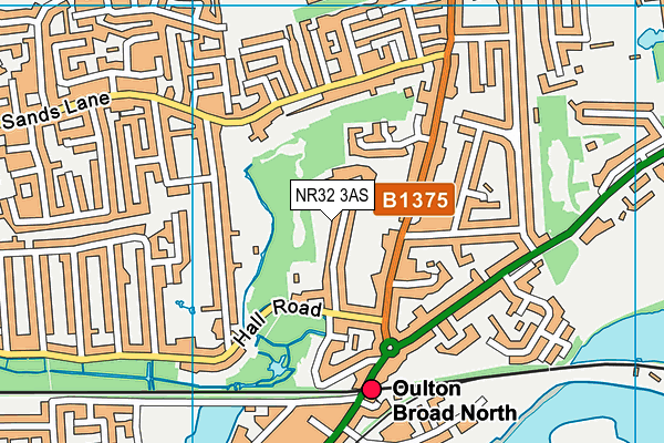 NR32 3AS map - OS VectorMap District (Ordnance Survey)