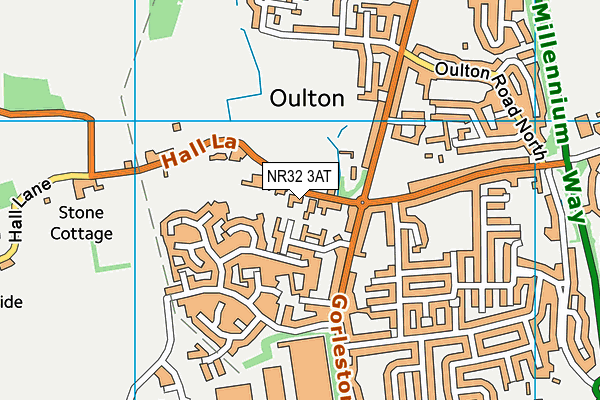 NR32 3AT map - OS VectorMap District (Ordnance Survey)