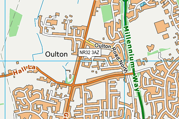 Oulton Recreation Ground map (NR32 3AZ) - OS VectorMap District (Ordnance Survey)