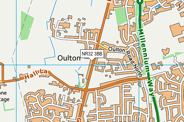 NR32 3BB map - OS VectorMap District (Ordnance Survey)