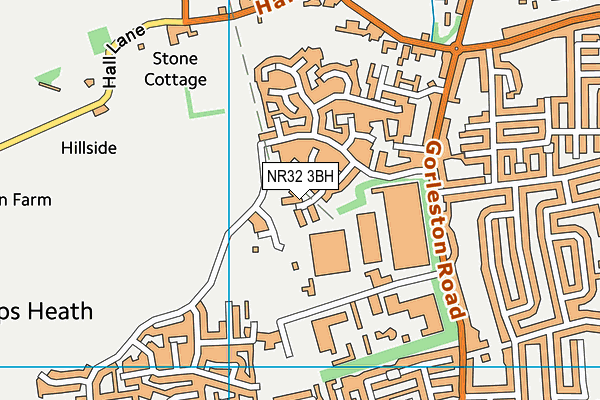 NR32 3BH map - OS VectorMap District (Ordnance Survey)