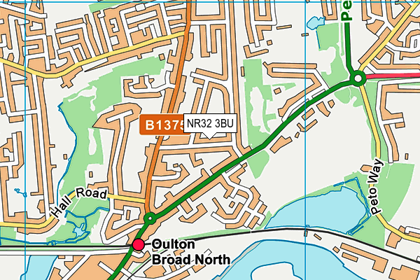 NR32 3BU map - OS VectorMap District (Ordnance Survey)