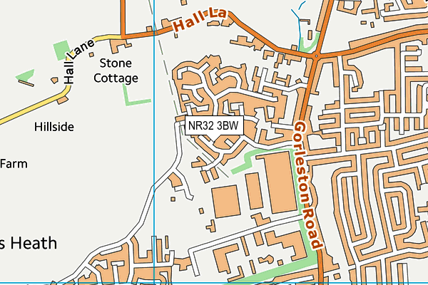 NR32 3BW map - OS VectorMap District (Ordnance Survey)