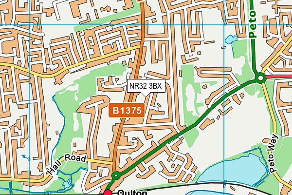 NR32 3BX map - OS VectorMap District (Ordnance Survey)