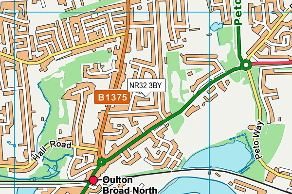 NR32 3BY map - OS VectorMap District (Ordnance Survey)