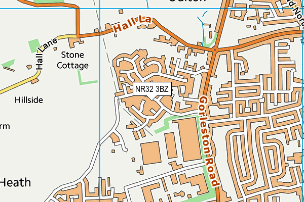 NR32 3BZ map - OS VectorMap District (Ordnance Survey)