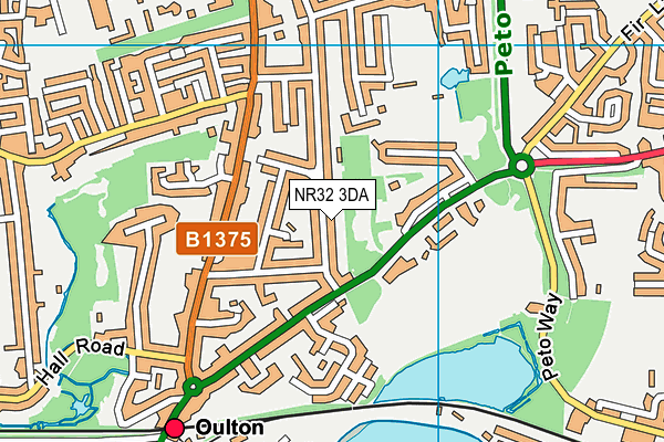 NR32 3DA map - OS VectorMap District (Ordnance Survey)